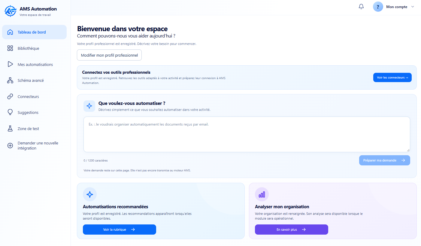 Aperçu de l’interface AMS Automation